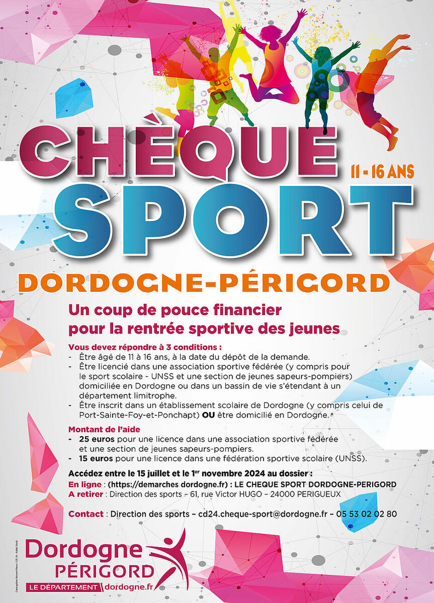 Le chèque sport Dordogne-Périgord est de retour pour une nouvelle saison